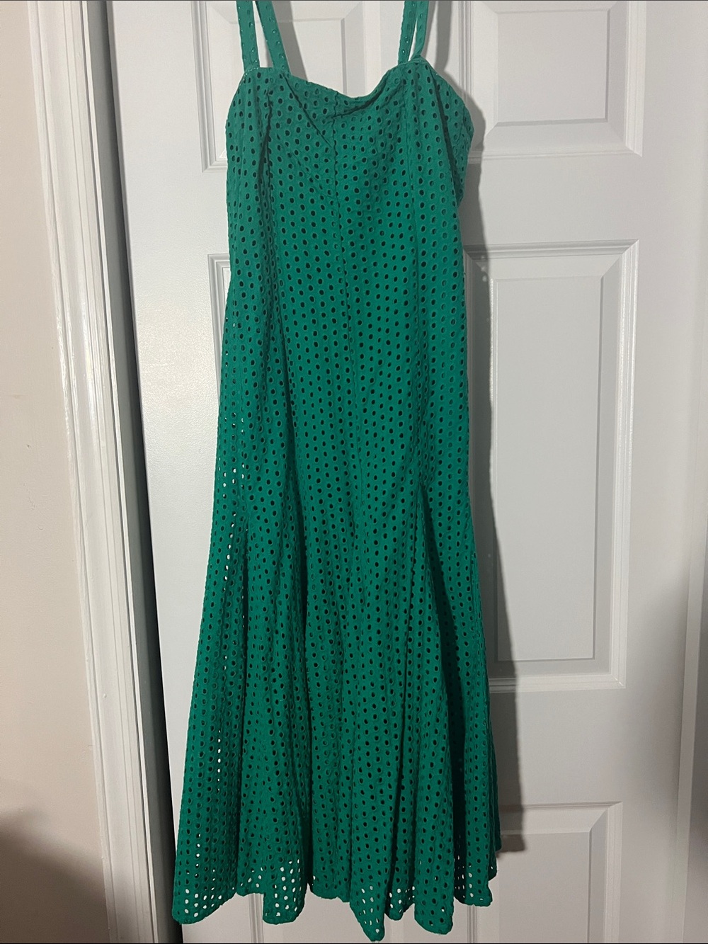 Maeve Green Eyelet Midi Dress